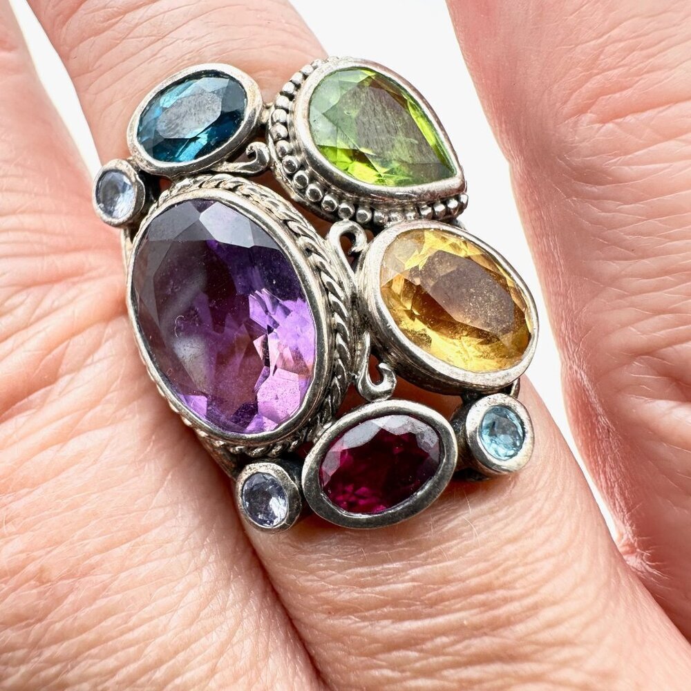 Samuel Benham Women Ring Madeira Collection Sterling Silver Multi Gemstone 8 - Picture 2 of 5